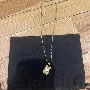 Gold filled M pendant necklace